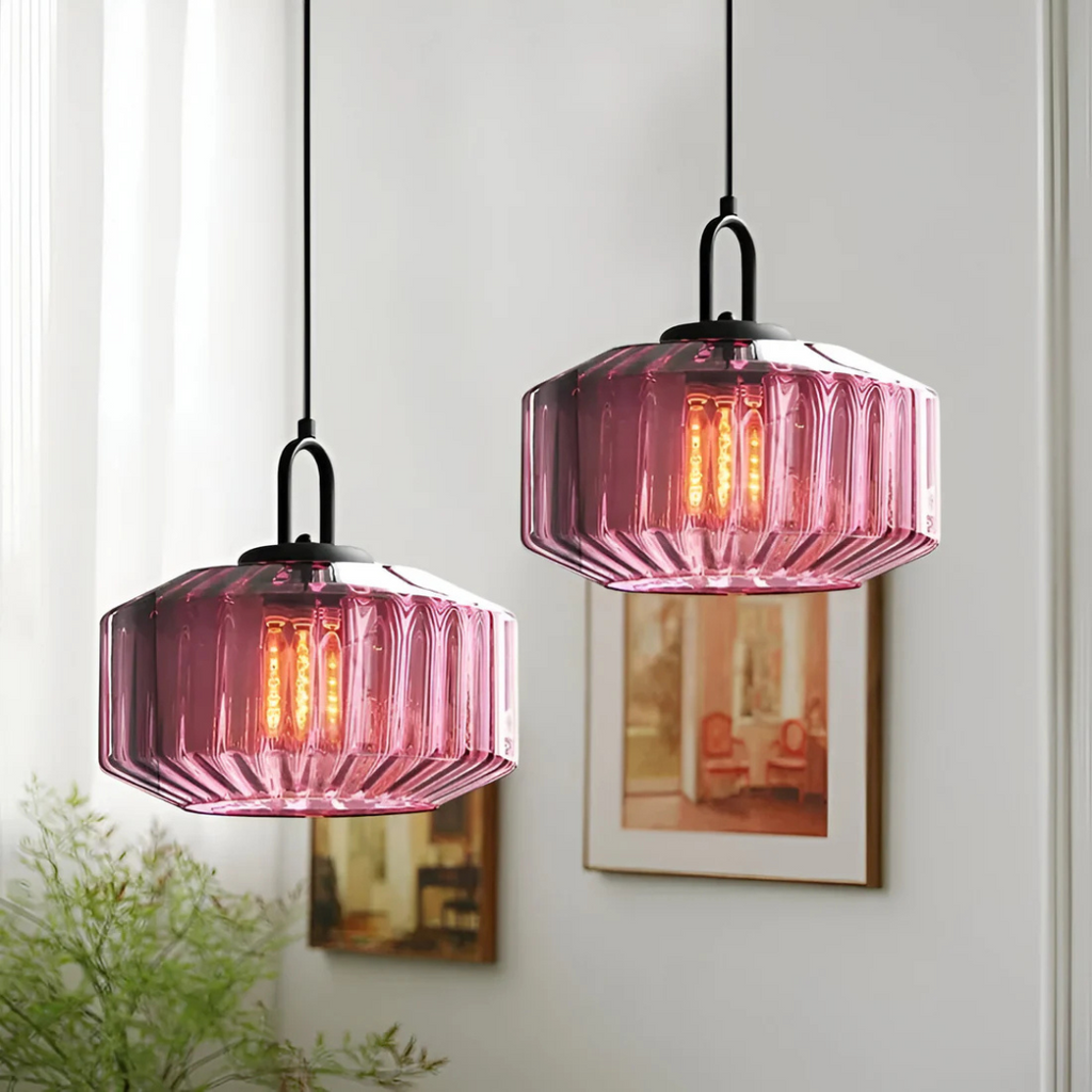 Mireta Glass Pendant Light | Retro-Coloured Glass Design | Meowbutter