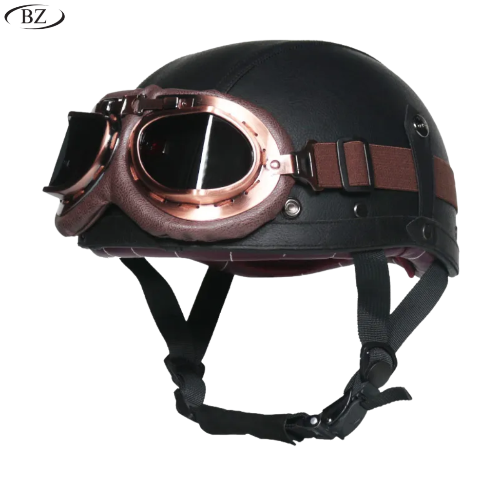 Vintage Half Helmet – DOT Approved | Unisex 4-Season Riding - Meowbutter