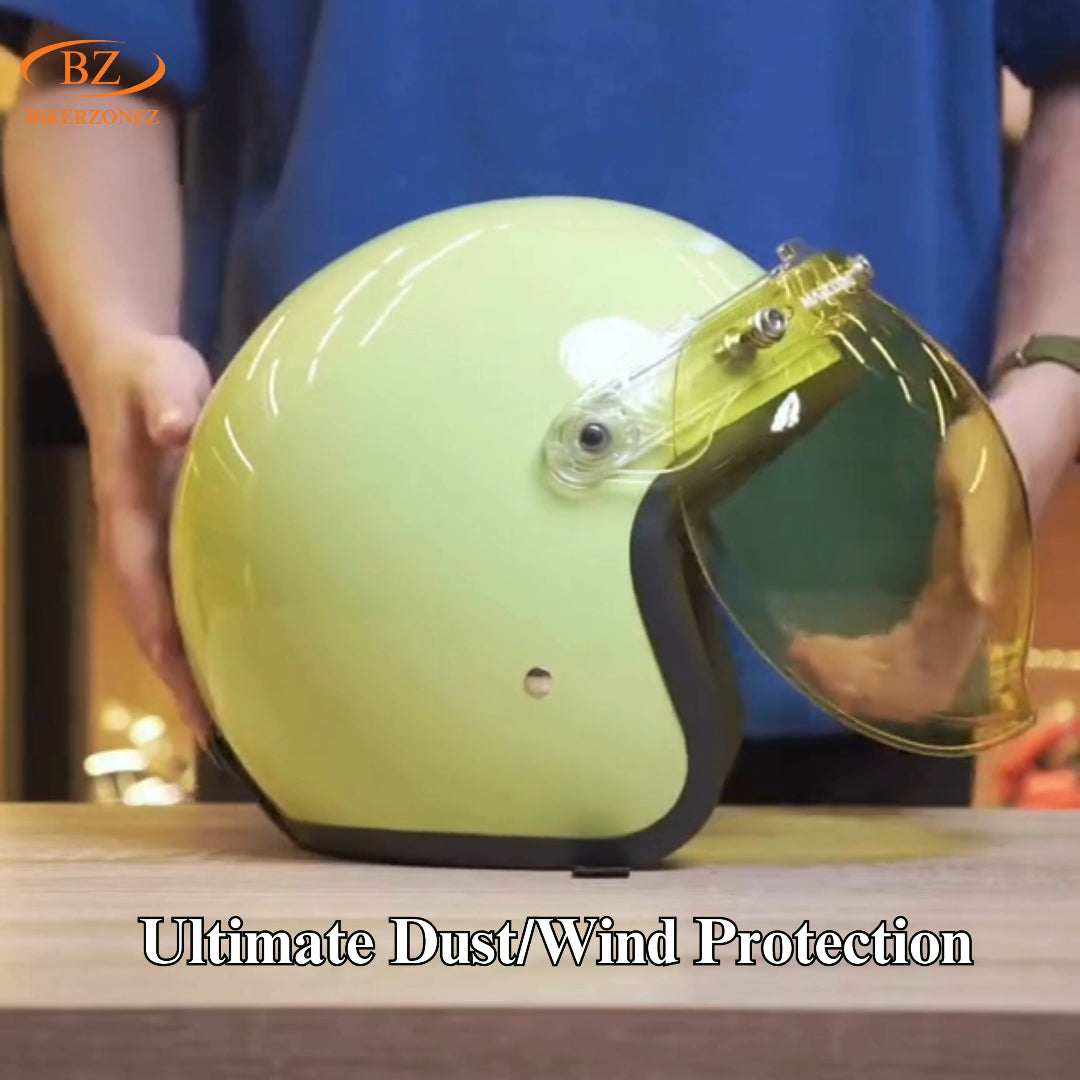 Retro Bubble Shield Visor – Three-Buckle Design - Meowbutter
