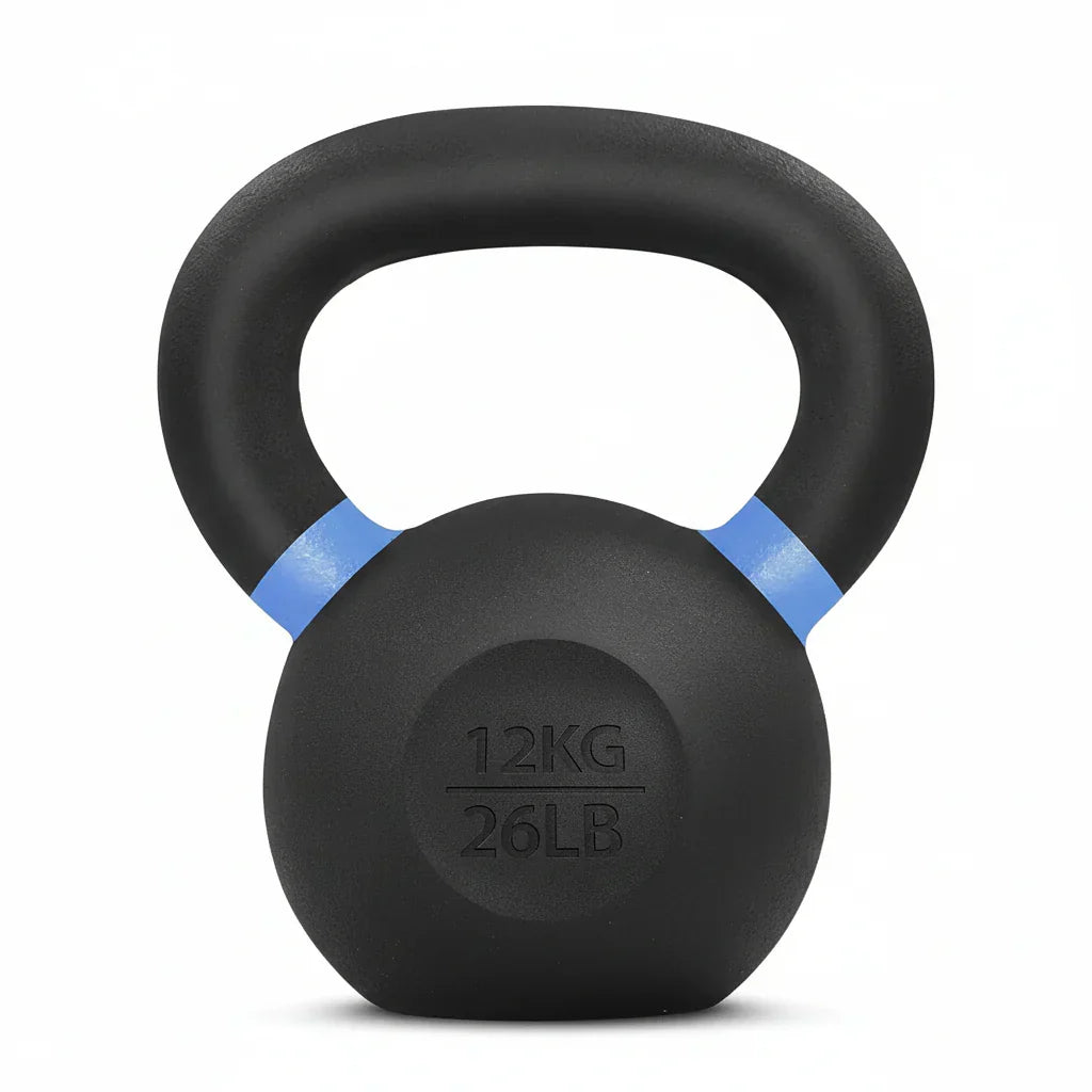 Kettlebell i støbejern — solid konstruktion i ét stykke, pulverlakeret overflade