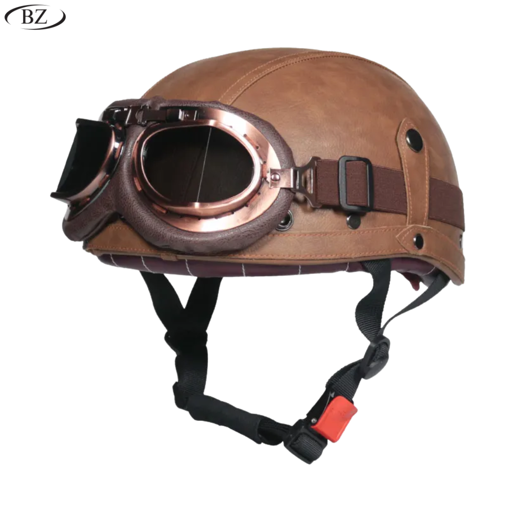 Vintage Half Helmet – DOT Approved | Unisex 4-Season Riding - Meowbutter