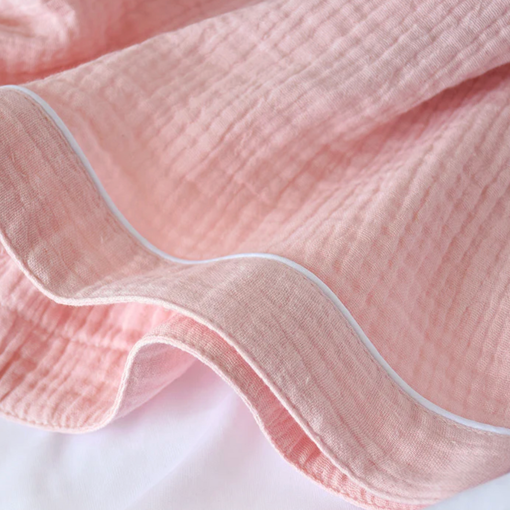Muslin bomuld pyjamasæt med lange ærmer og bukser