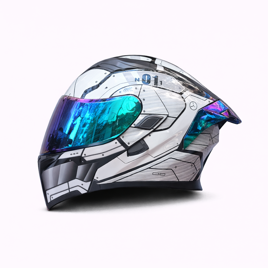 Kask motocyklowy ORZ Z-169 z podnoszoną szczęką, pełna osłona twarzy, podwójna szyba, zatwierdzony przez DOT i ECE - Meowbutter