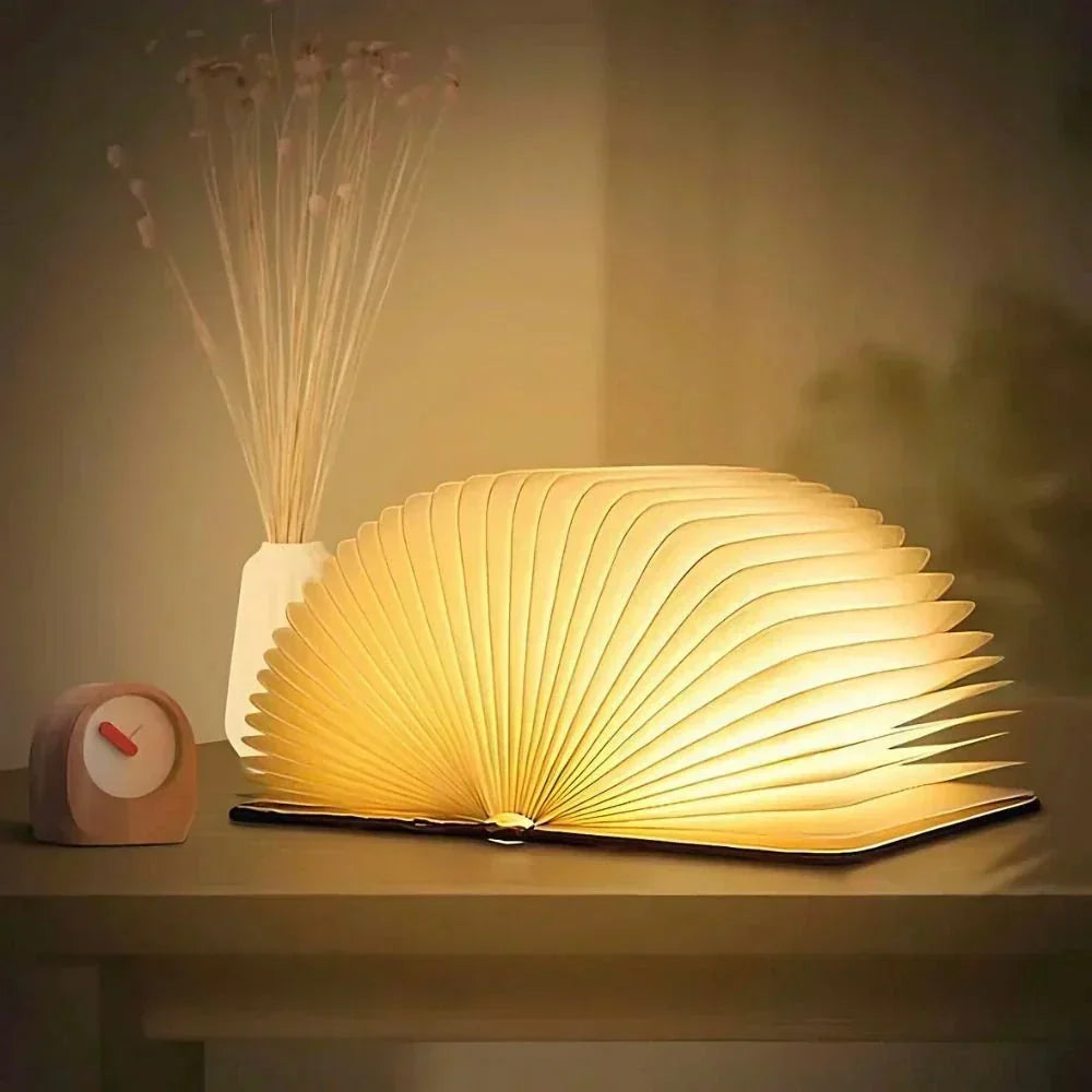 Φωτιστικό τραπεζιού Lumibook σε σχήμα βιβλίου, αναδιπλούμενο 360°, επαναφορτιζόμενο