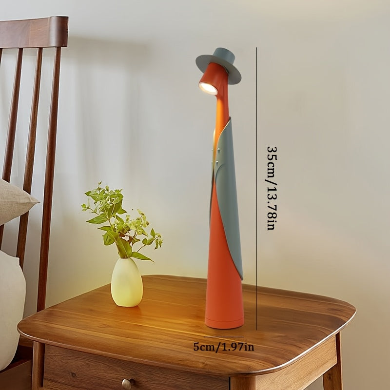 Kreativ genopladelig LED-bordlampe med touch — minimalistisk bordlampe formet som en hat