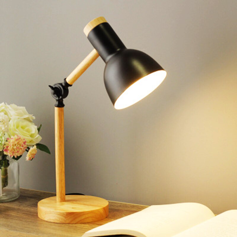 Nordisk Træ LED Bordlampe | Skandinavisk Minimalistisk Belysning | Meowbutter