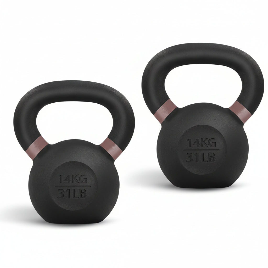 Kettlebell i støbejern — solid konstruktion i ét stykke, pulverlakeret overflade