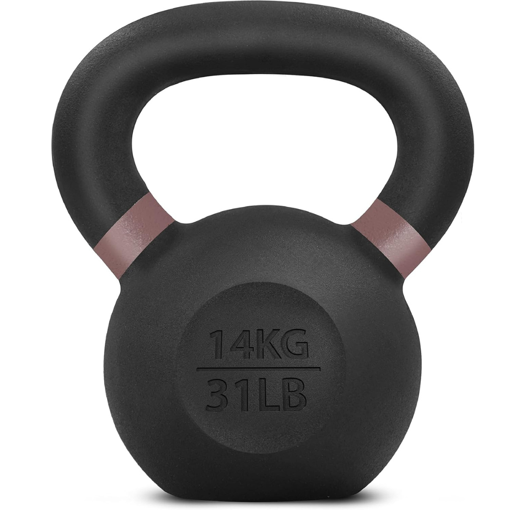 Kettlebell i støbejern — solid konstruktion i ét stykke, pulverlakeret overflade