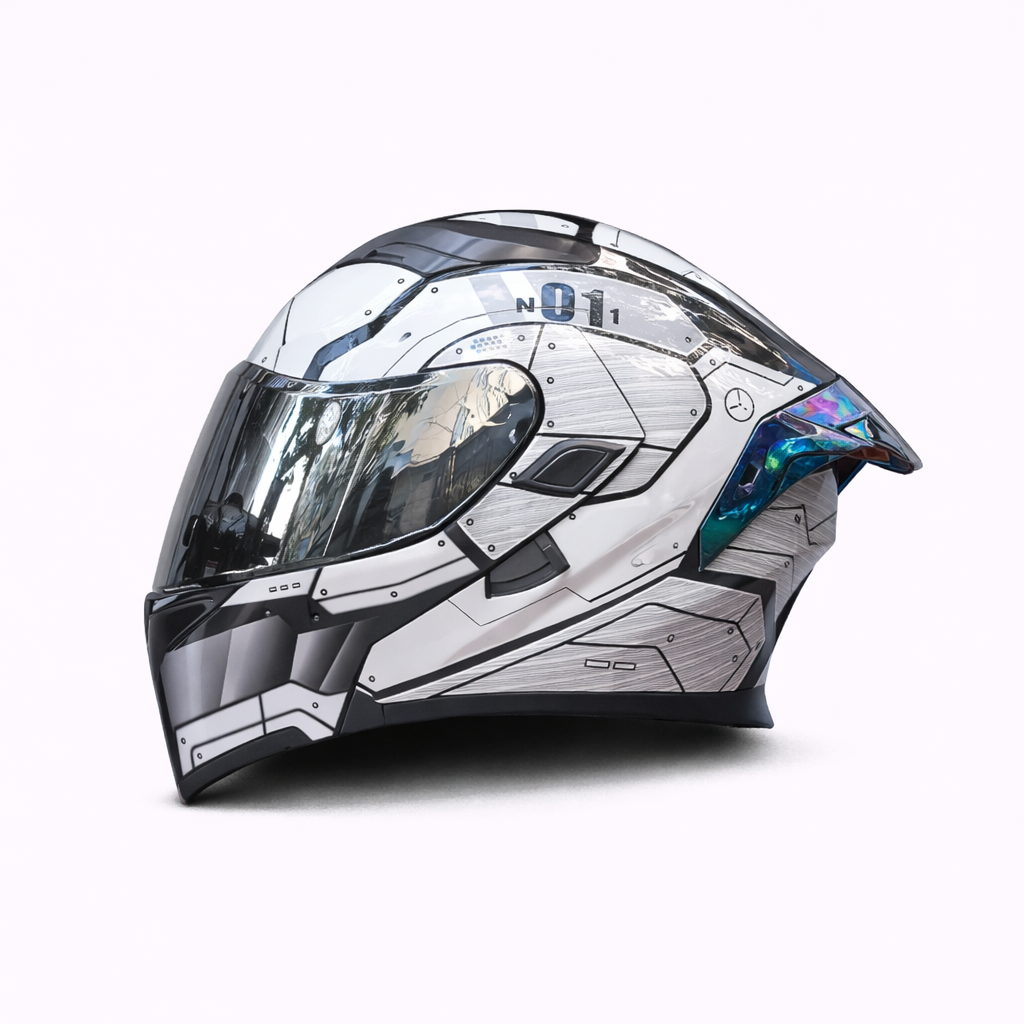Kask motocyklowy ORZ Z-169 z podnoszoną szczęką, pełna osłona twarzy, podwójna szyba, zatwierdzony przez DOT i ECE - Meowbutter