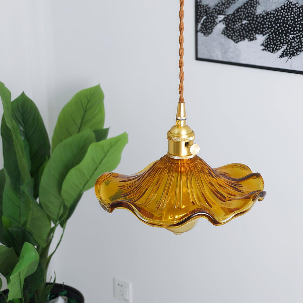 Illuminate Your Room with Elegance | Flower Glass LED Pendant Light | Meowbutter