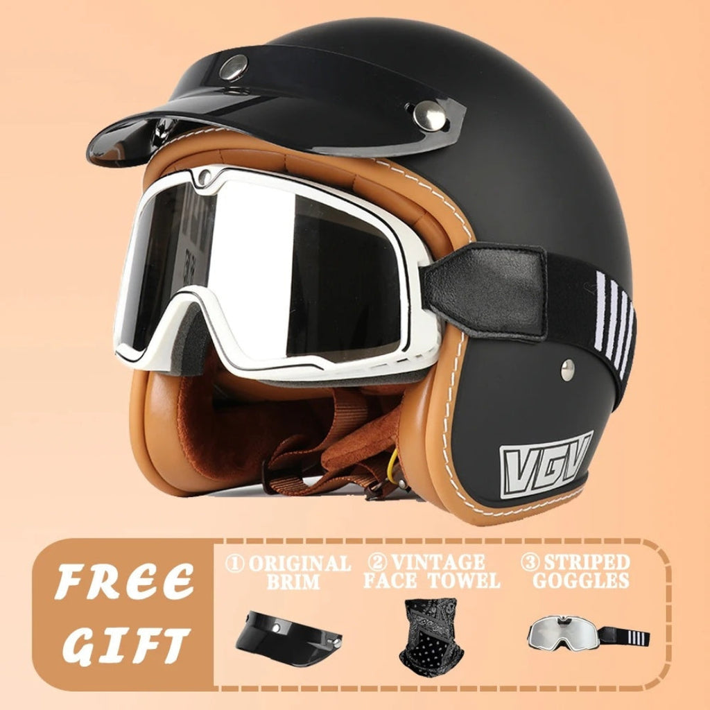 Casco Aperto EchoRetro Classic – Omologato DOT/ECE | meowbutter