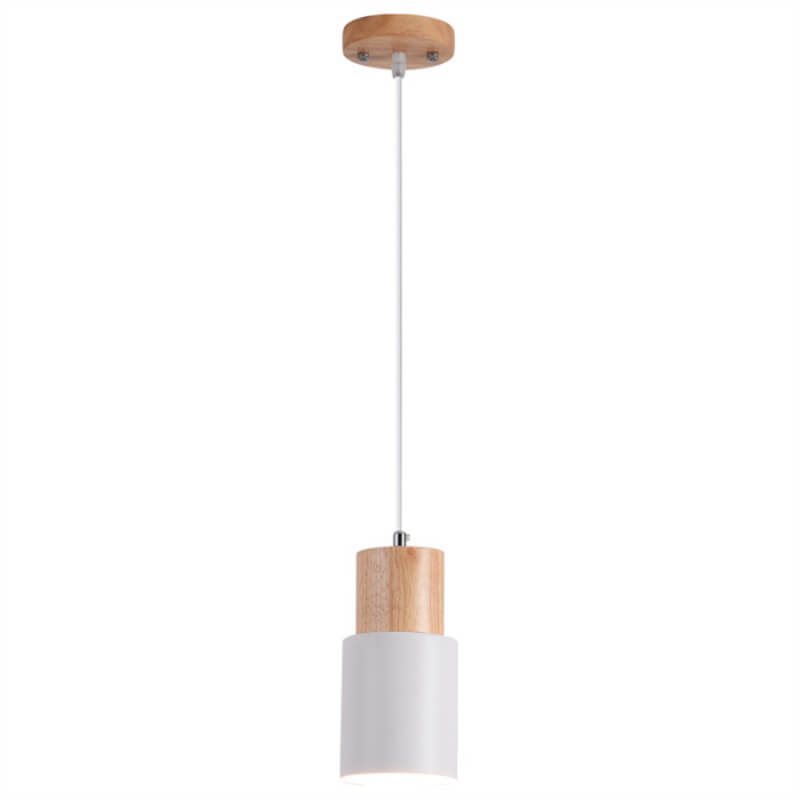 Lampada a sospensione cilindrica Nordic Macaron | Design moderno in legno e metallo | Meowbutter