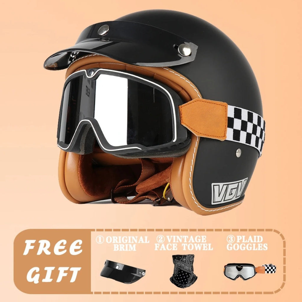 Casco Aperto EchoRetro Classic – Omologato DOT/ECE | meowbutter