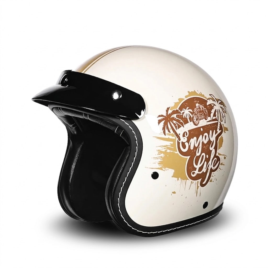 Vintage Open Face Motorcycle Helmet – All-Season Comfort & Protection - Meowbutter