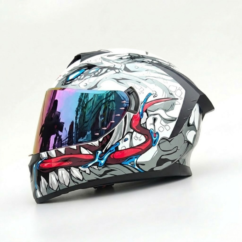 Rider Street Dominator Fullface Helm - Meowbutter