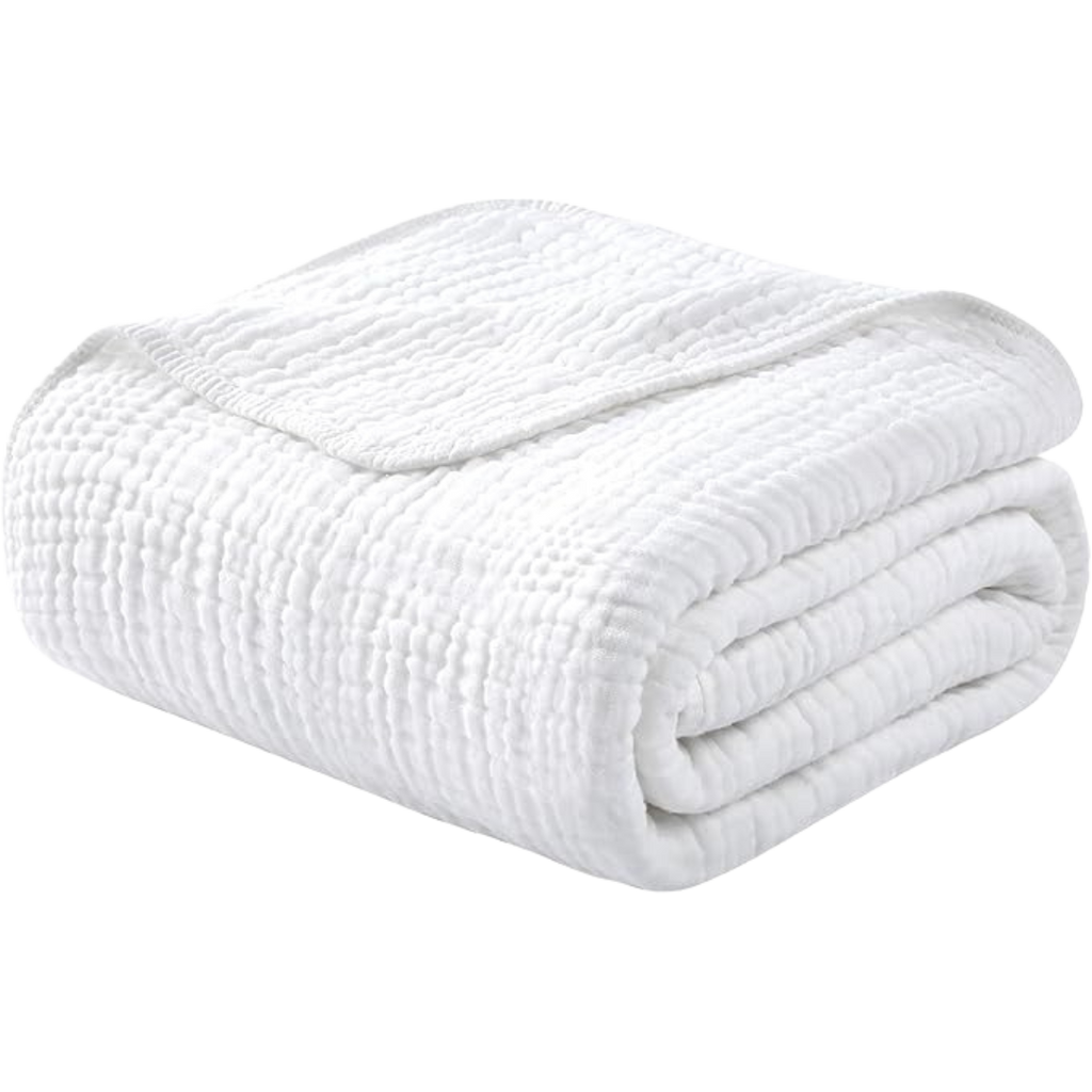Klassische Decke mit Monogramm aus 100 % Musselin-Baumwolle
