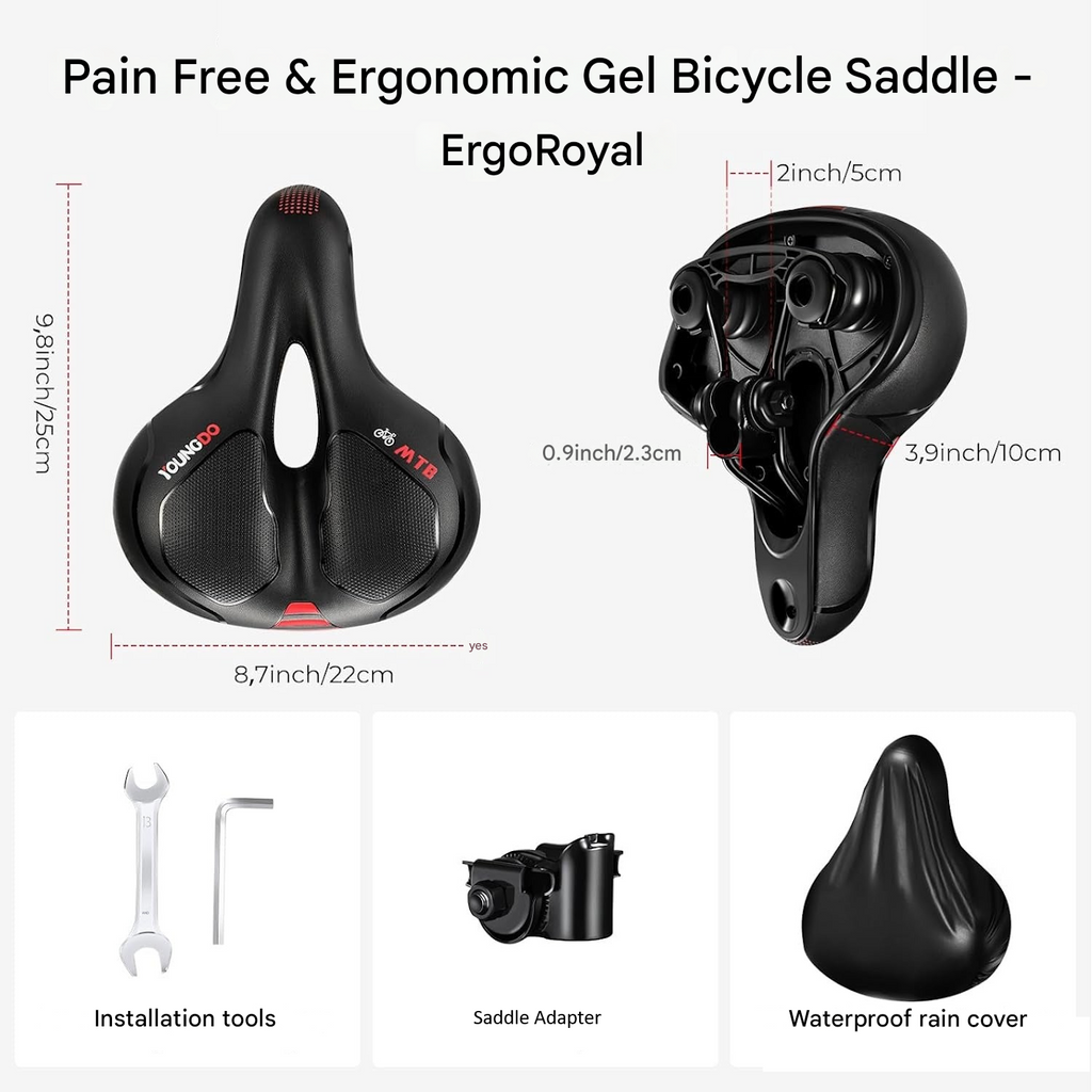 ErgoRoyal - ergonomiczne żelowe siodełko rowerowe — komfort bez bólu