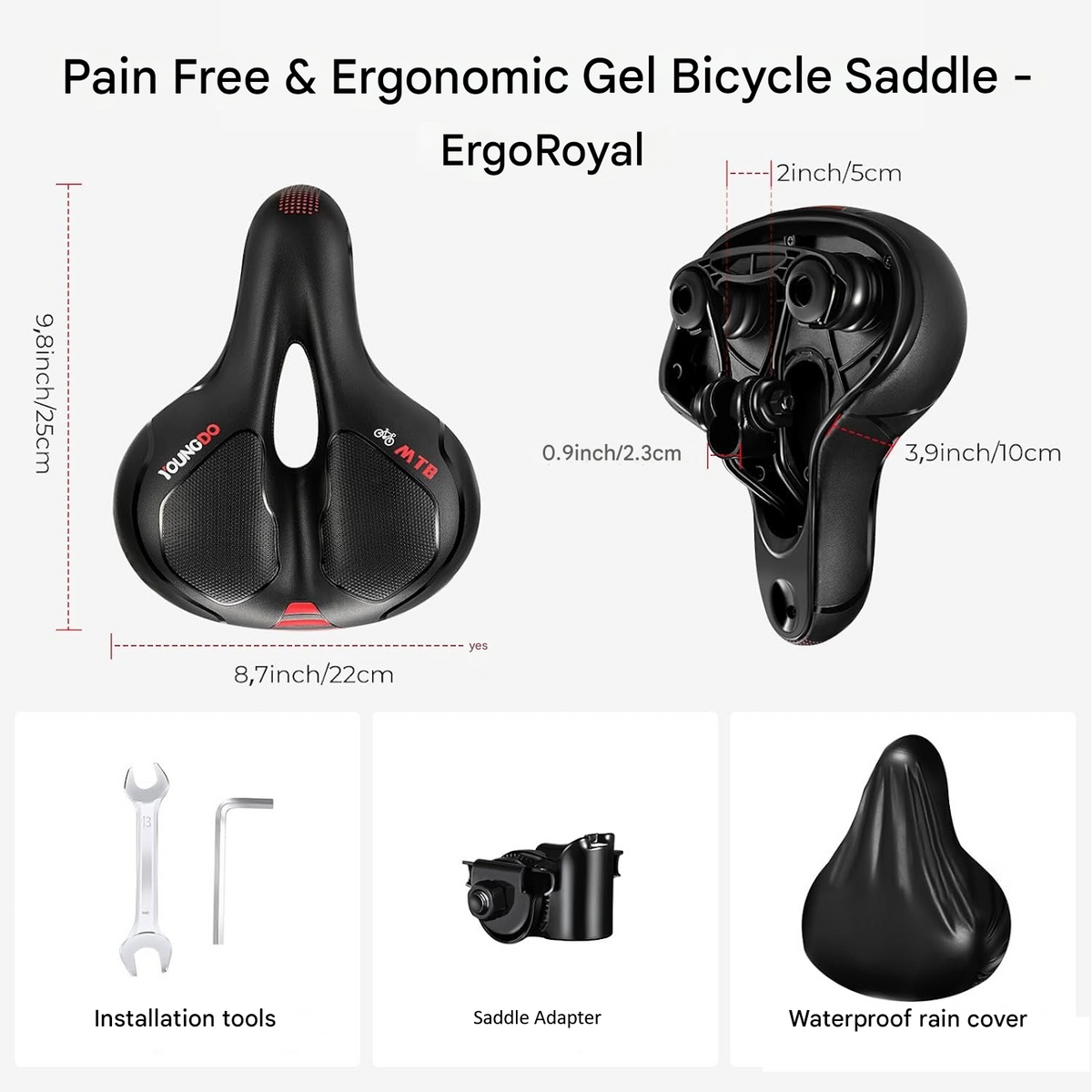 ErgoRoyal - ergonomiczne żelowe siodełko rowerowe — komfort bez bólu