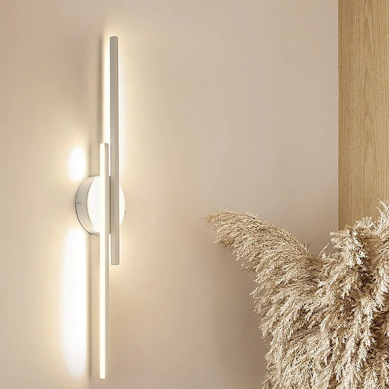 Alvara | Modern Nordic Disc or Linear Metal LED Wall Lamp, Black/White