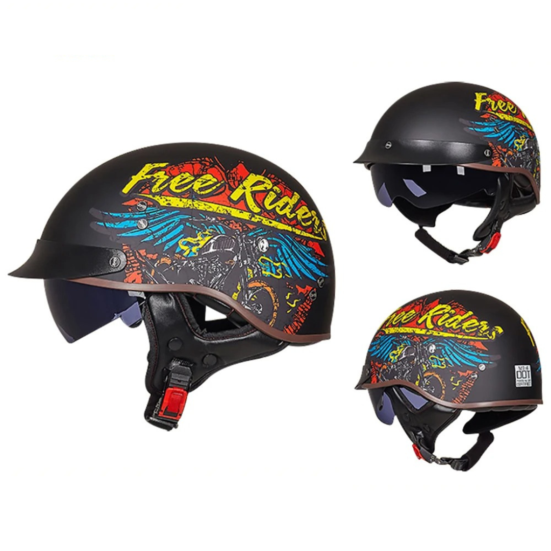 Casco de motociclista abierto estilo clásico – Certificado DOT - Meowbutter