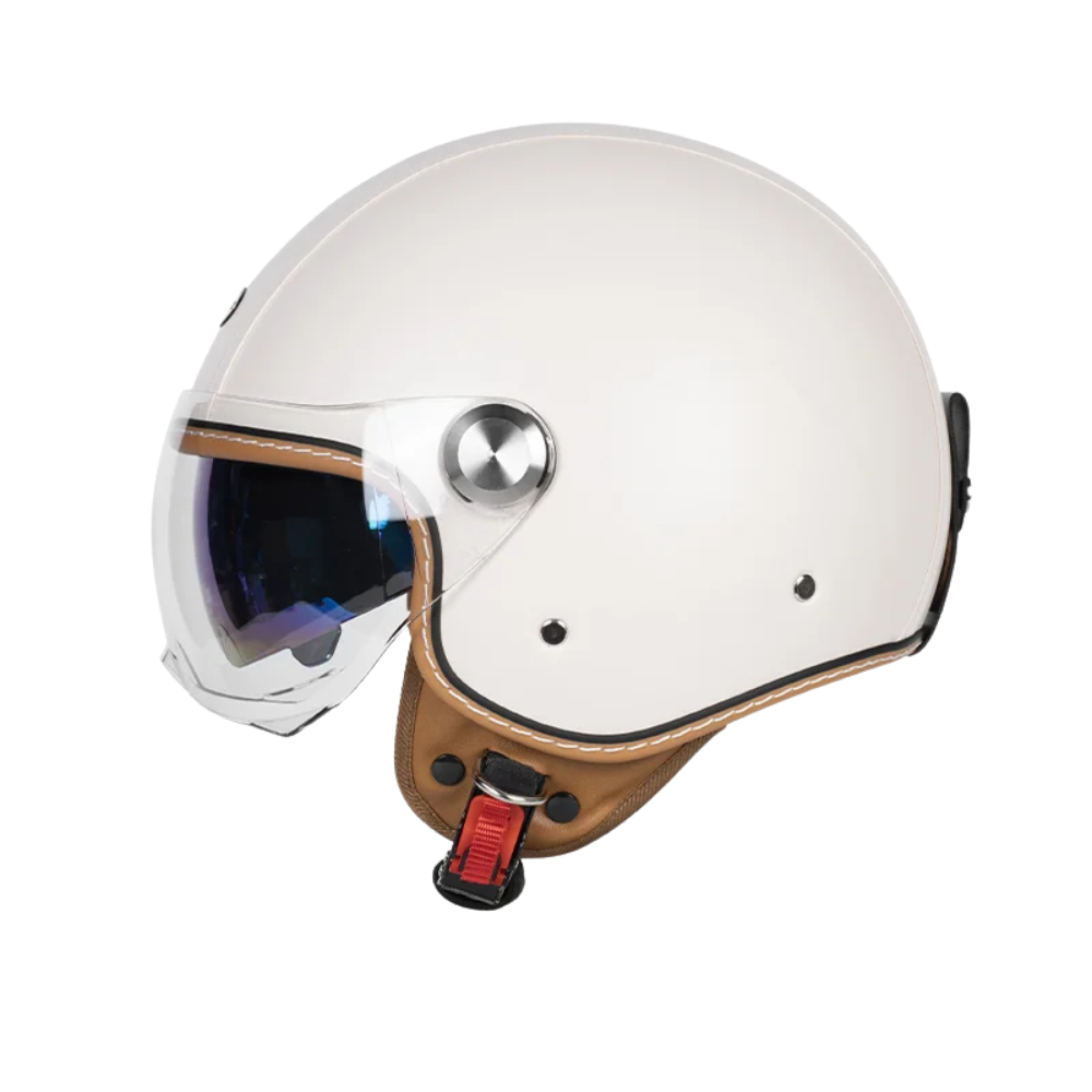 Casco Retro Jet 3/4 – Cara Abierta con Doble Visera Aprobado DOT/ECE - Meowbutter