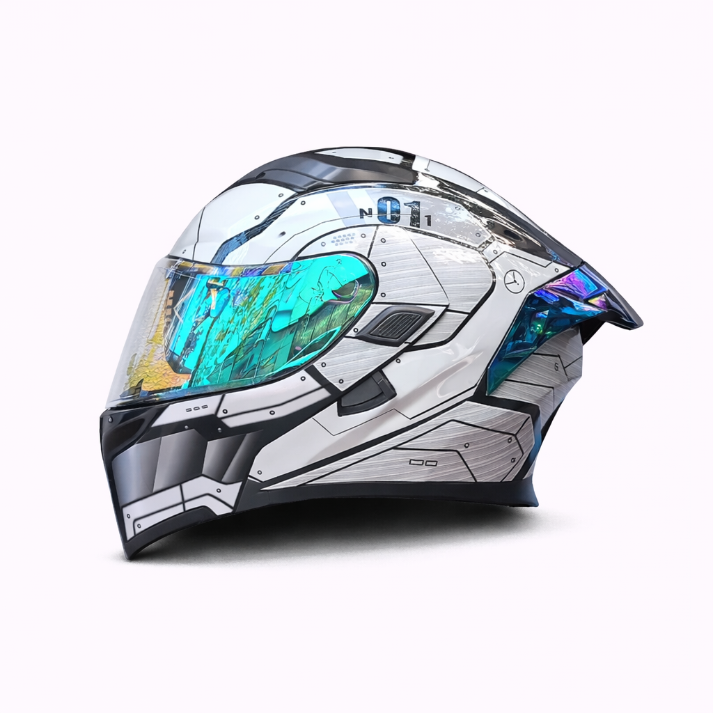 Kask motocyklowy ORZ Z-169 z podnoszoną szczęką, pełna osłona twarzy, podwójna szyba, zatwierdzony przez DOT i ECE - Meowbutter