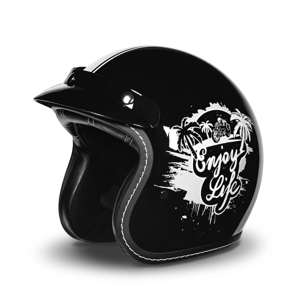 Vintage Open Face Motorcycle Helmet – All-Season Comfort & Protection - Meowbutter