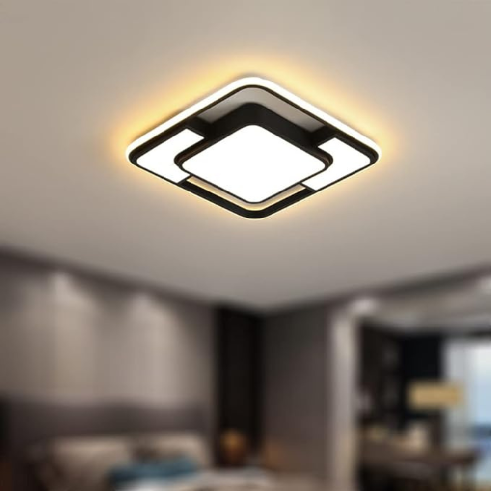 Fjernstyret LED-loftslampe | Moderne geometrisk design | Meowbutter