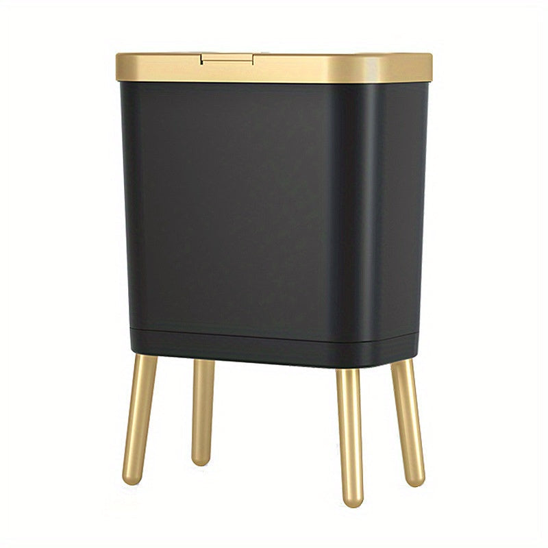 15L Odour Sealing Trash Can — Rectangular Shape, Raised Feet