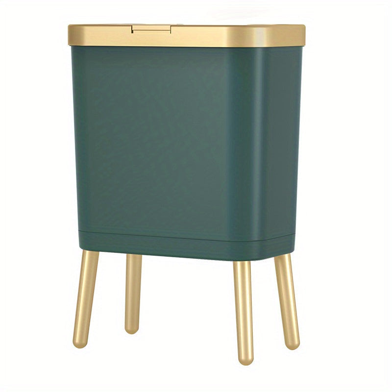 15L Odour Sealing Trash Can — Rectangular Shape, Raised Feet