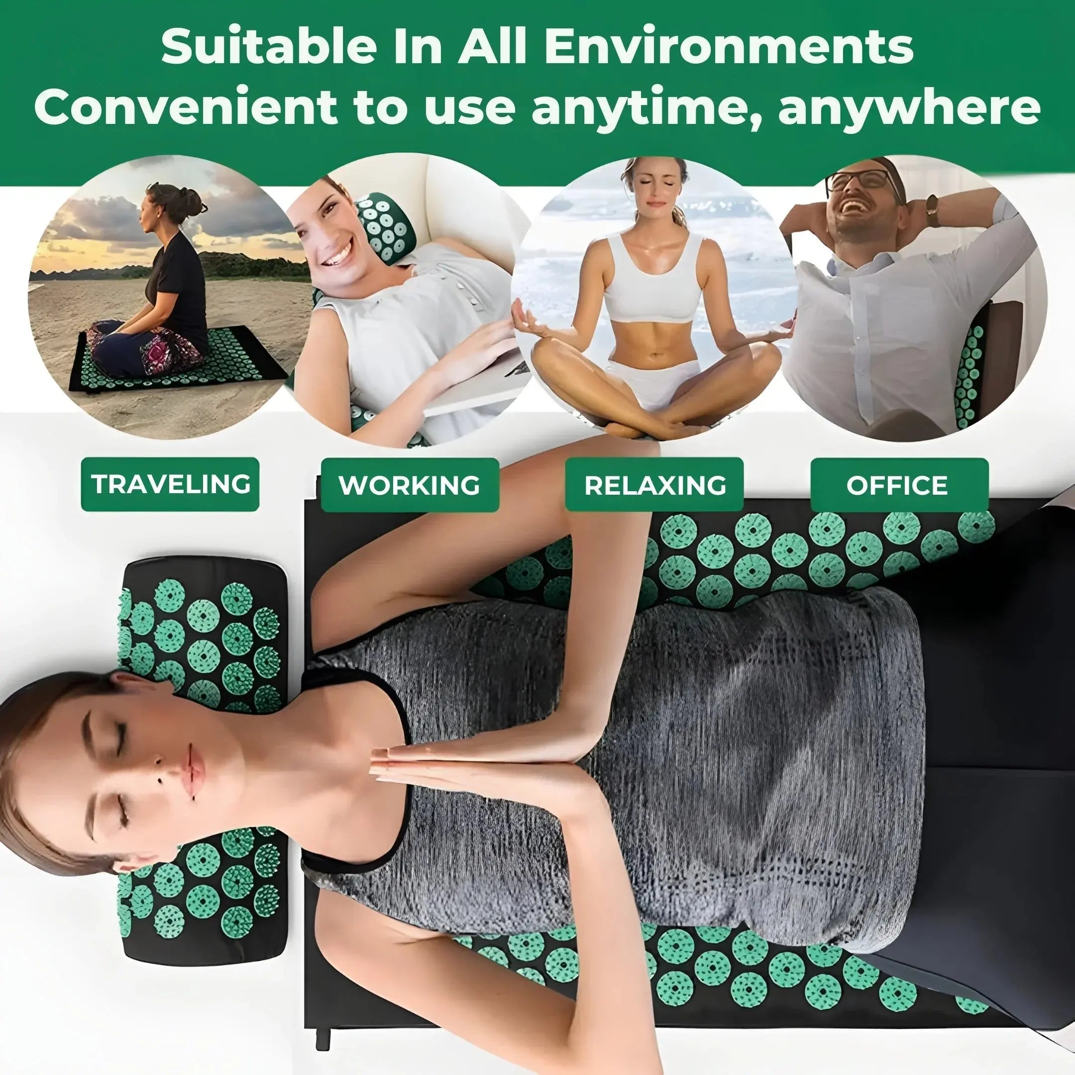 Acupressure Mat and Pillow Bundle for Relaxation