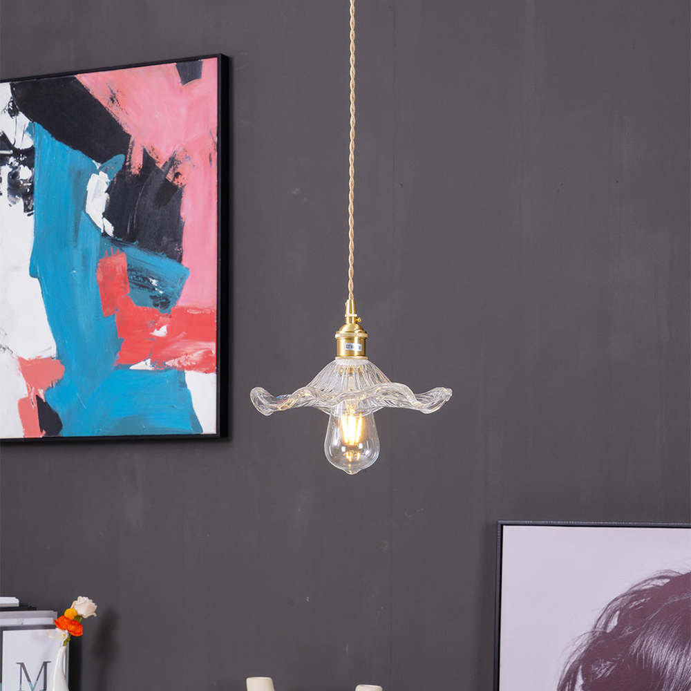 Illuminate Your Room with Elegance | Flower Glass LED Pendant Light | Meowbutter