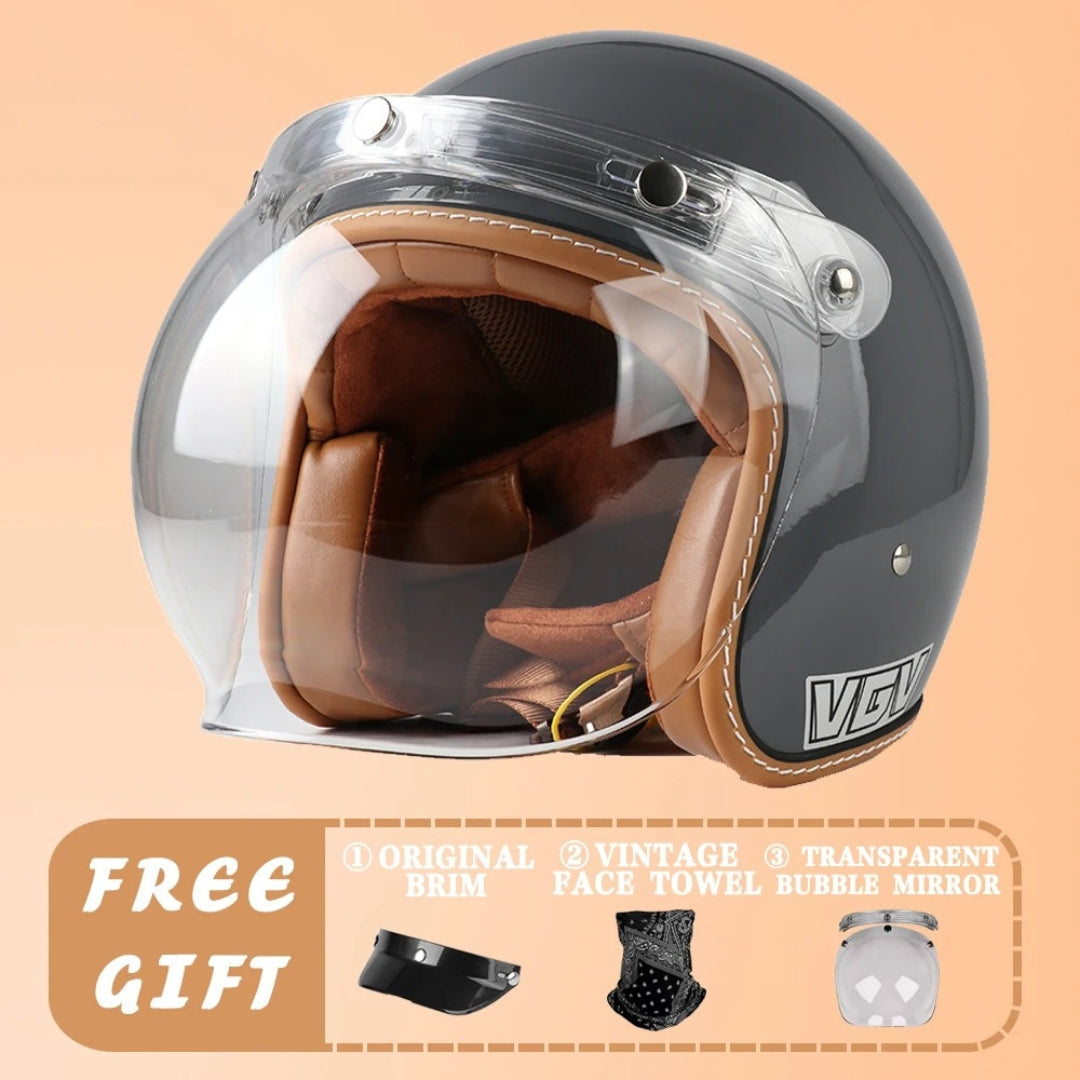 Casco Aperto EchoRetro Classic – Omologato DOT/ECE | meowbutter