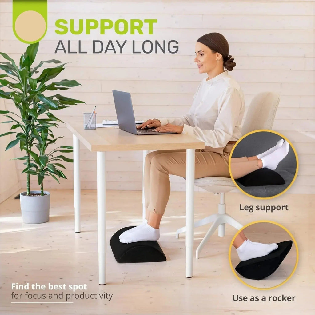 Foot Rest For Desk Use With Plush Velvet Cover