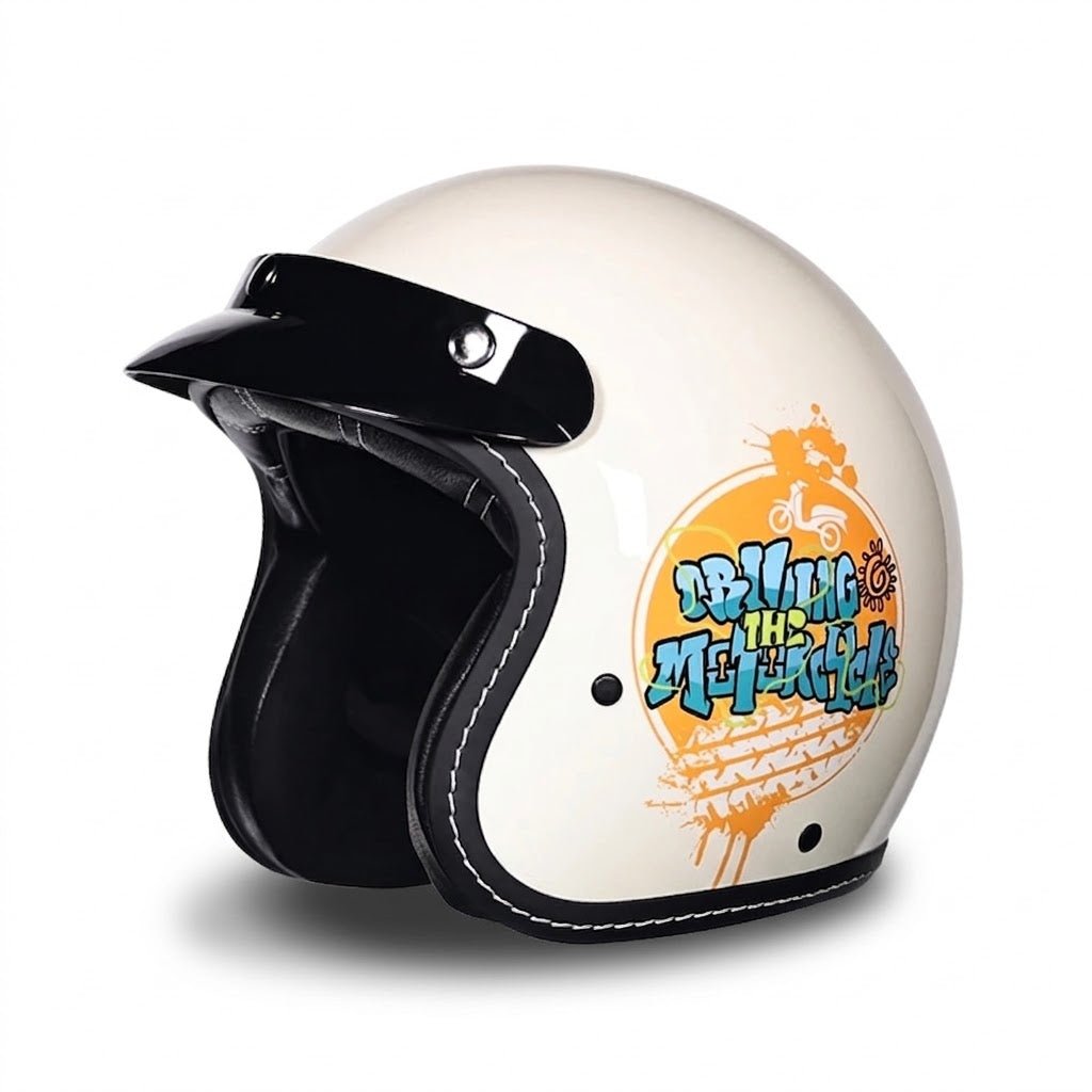 Vintage Open Face Motorcycle Helmet – All-Season Comfort & Protection - Meowbutter