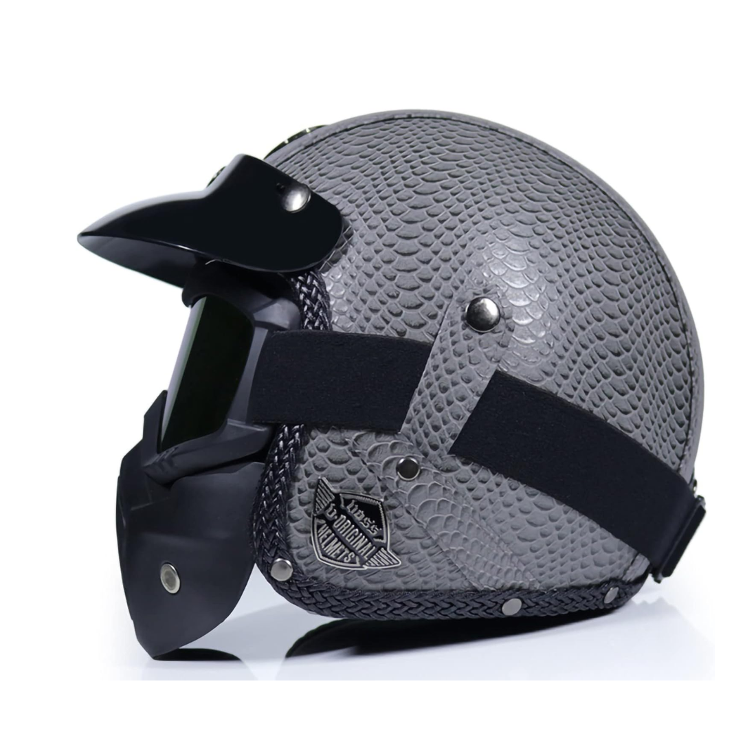 Casco Abierto de Cuero Vintage Premium - Aprobado por DOT y ECE - Meowbutter