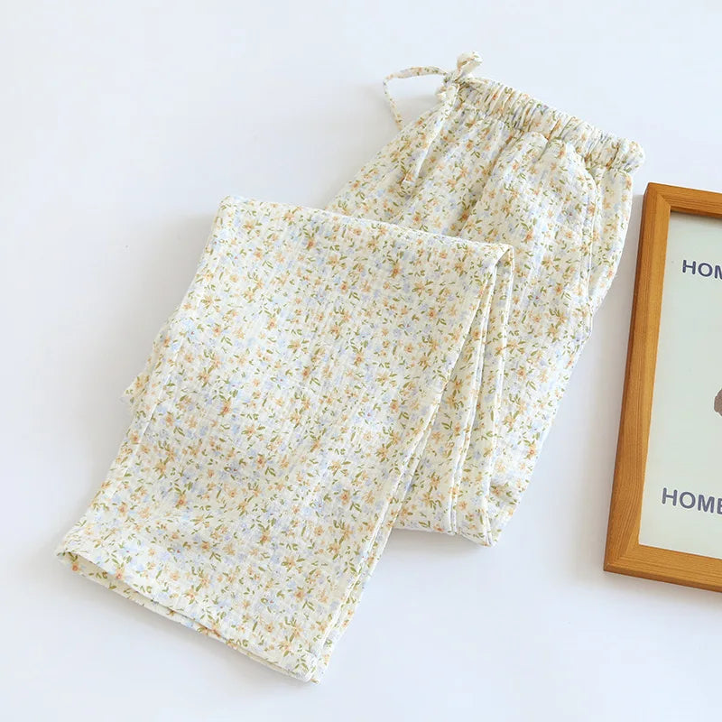 The Bloom Floral Pajama Set In Breathable Muslin Cotton