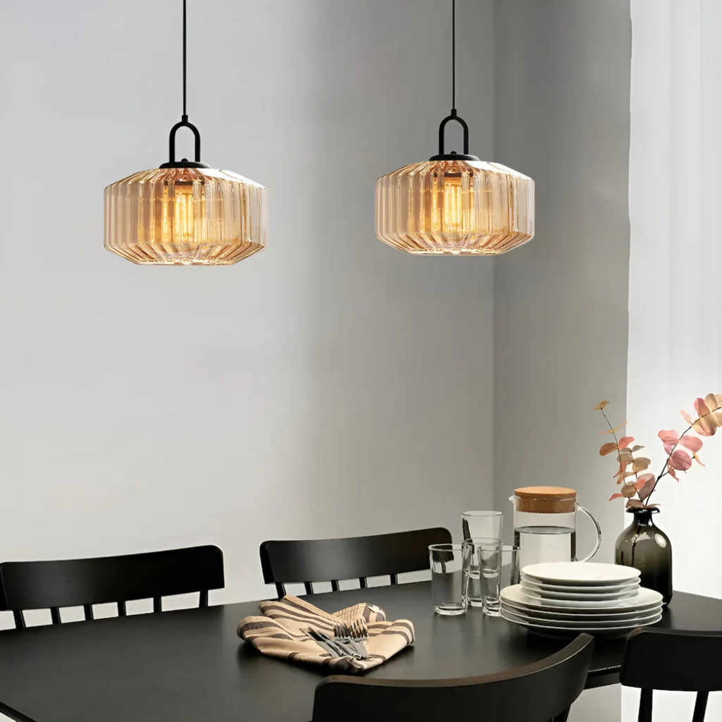Mireta Glass Pendant Light | Retro-Coloured Glass Design | Meowbutter