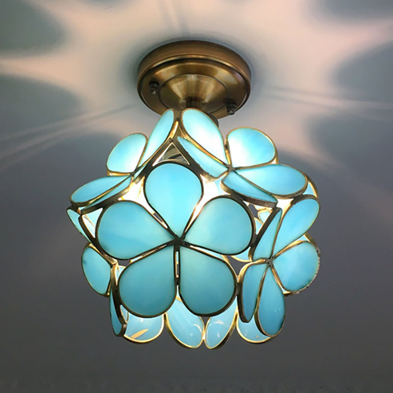 Retro Flower Ceiling Light | Colourful Vintage-Inspired PVC Flush Mount | Meowbutter