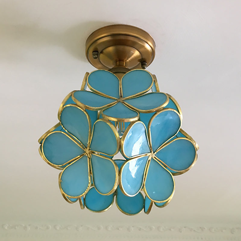 Retro Flower Ceiling Light | Colourful Vintage-Inspired PVC Flush Mount | Meowbutter