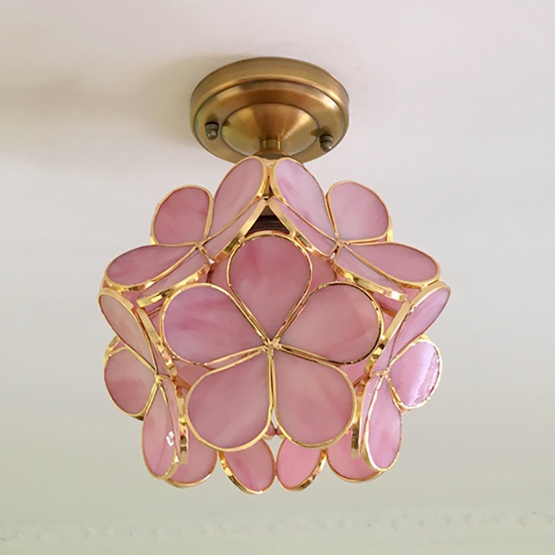 Retro Flower Ceiling Light | Colourful Vintage-Inspired PVC Flush Mount | Meowbutter