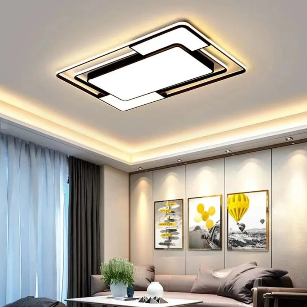 Fjernstyret LED-loftslampe | Moderne geometrisk design | Meowbutter