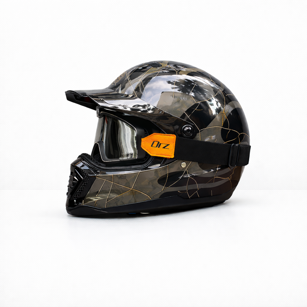 ORZ-918 Retro helhjälm – DOT- och ECE-godkänd – Meowbutter
