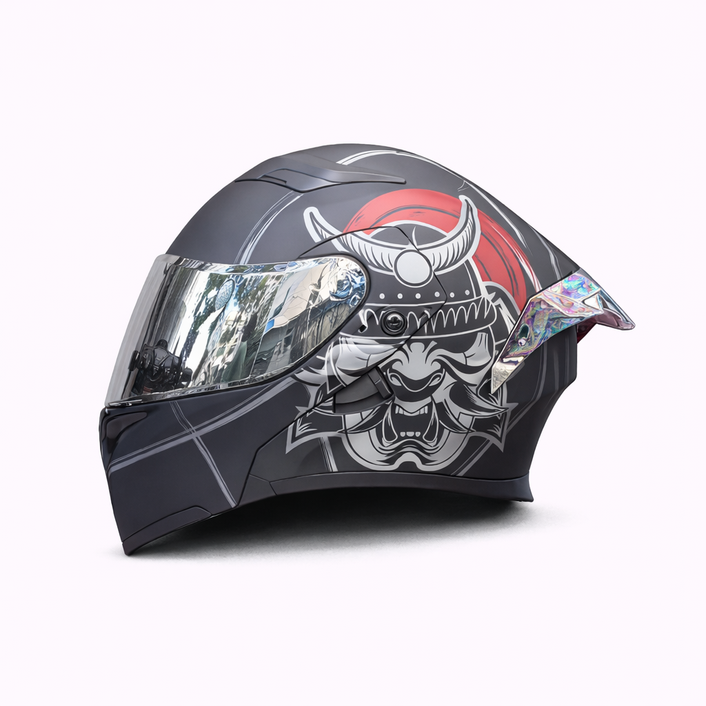Kask motocyklowy ORZ Z-169 z podnoszoną szczęką, pełna osłona twarzy, podwójna szyba, zatwierdzony przez DOT i ECE - Meowbutter