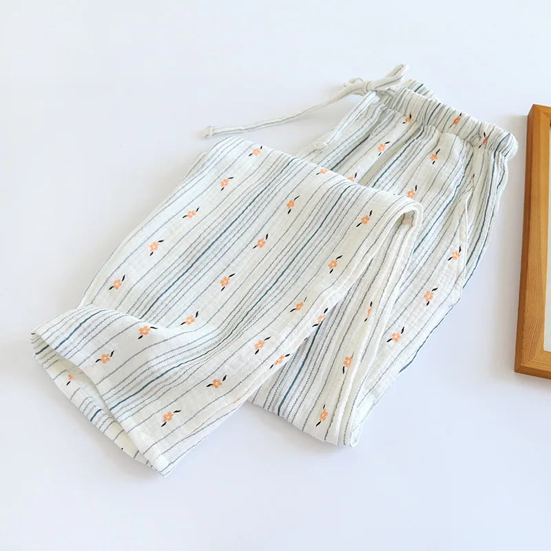 The Bloom Floral Pajama Set In Breathable Muslin Cotton
