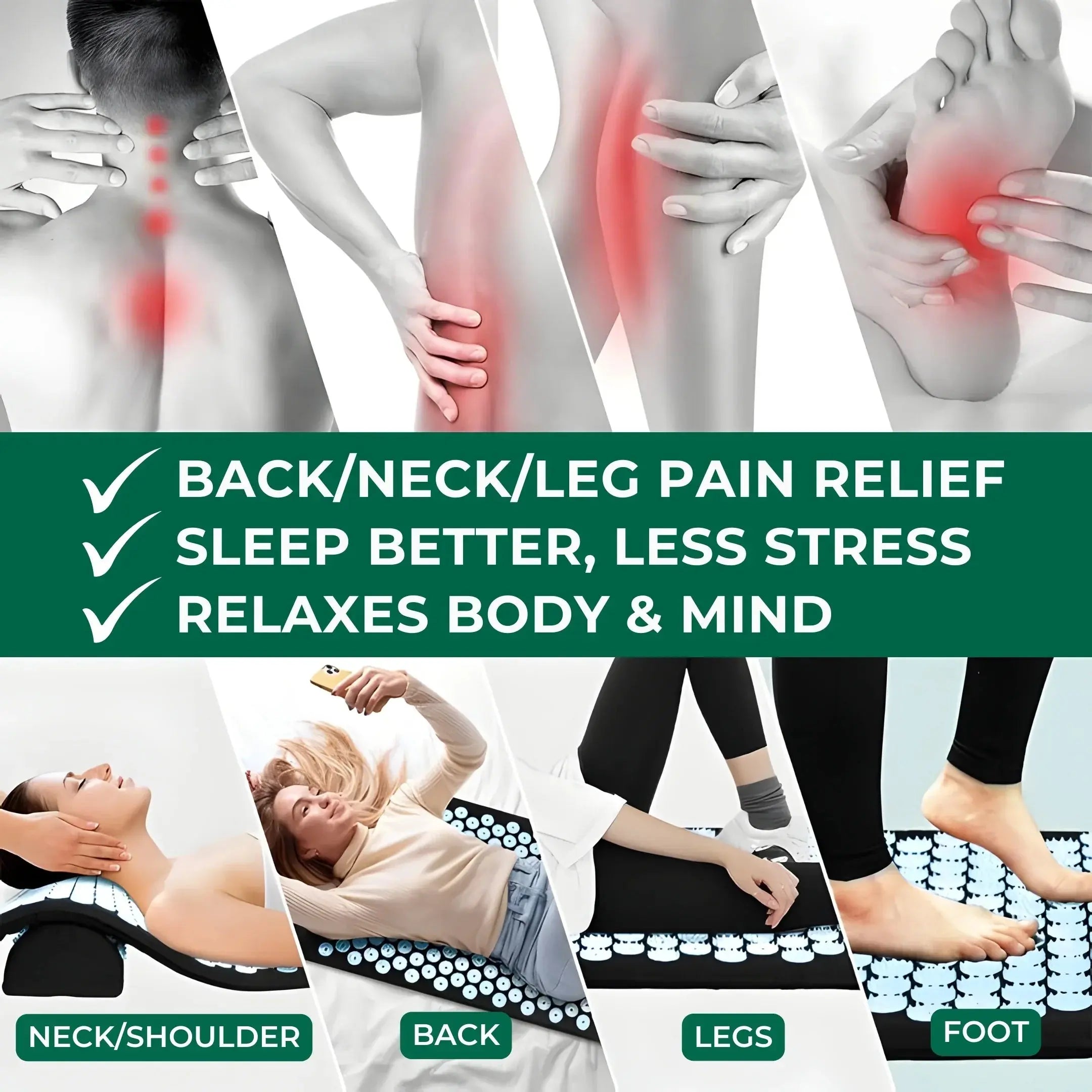 Acupressure Mat and Pillow Bundle for Relaxation