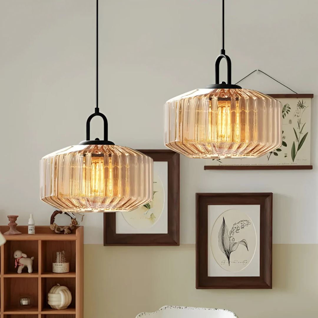 Mireta Glass Pendant Light | Retro-Coloured Glass Design | Meowbutter