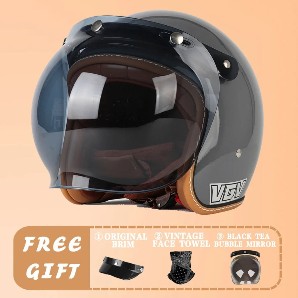 Casco Aperto EchoRetro Classic – Omologato DOT/ECE | meowbutter