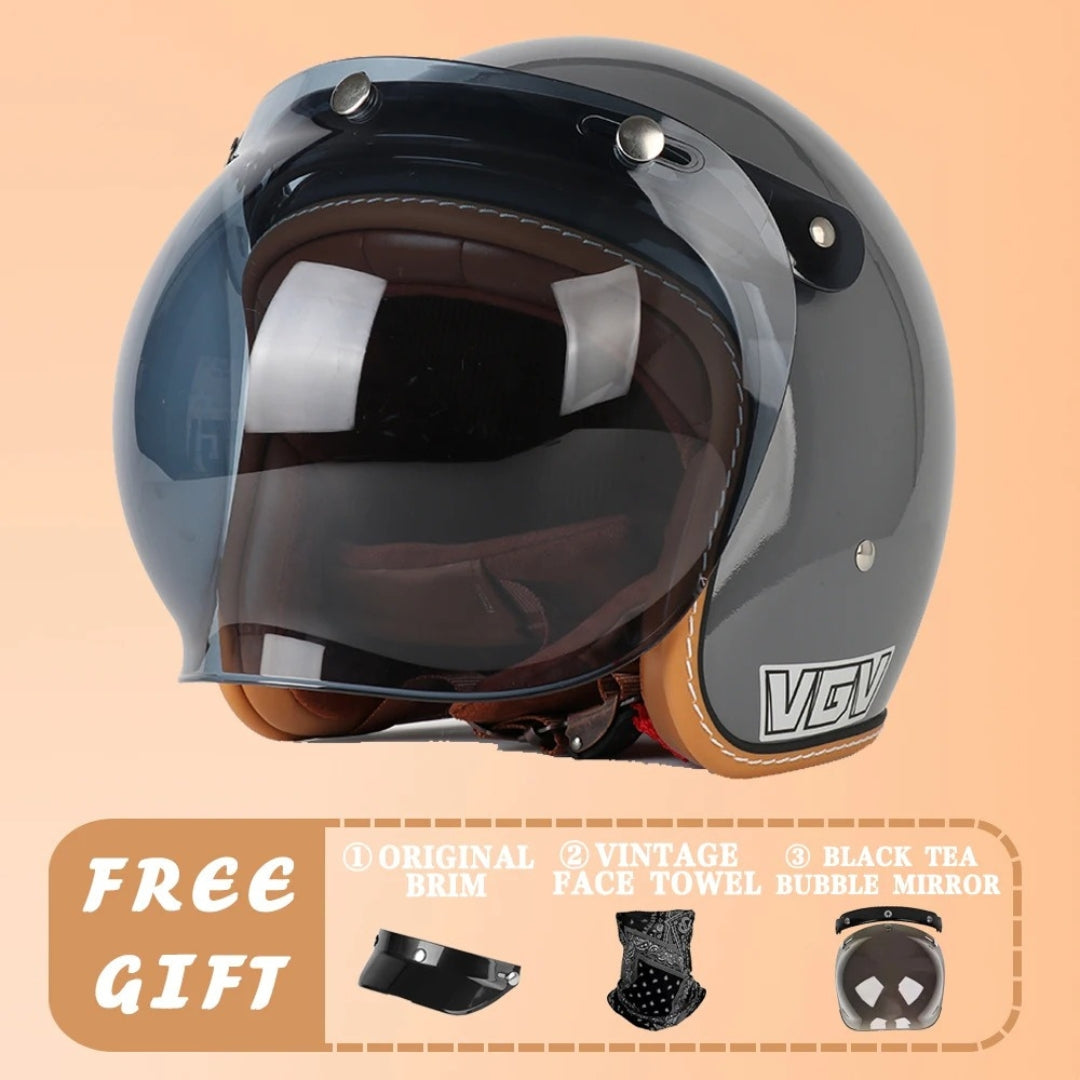 Casco Aperto EchoRetro Classic – Omologato DOT/ECE | meowbutter