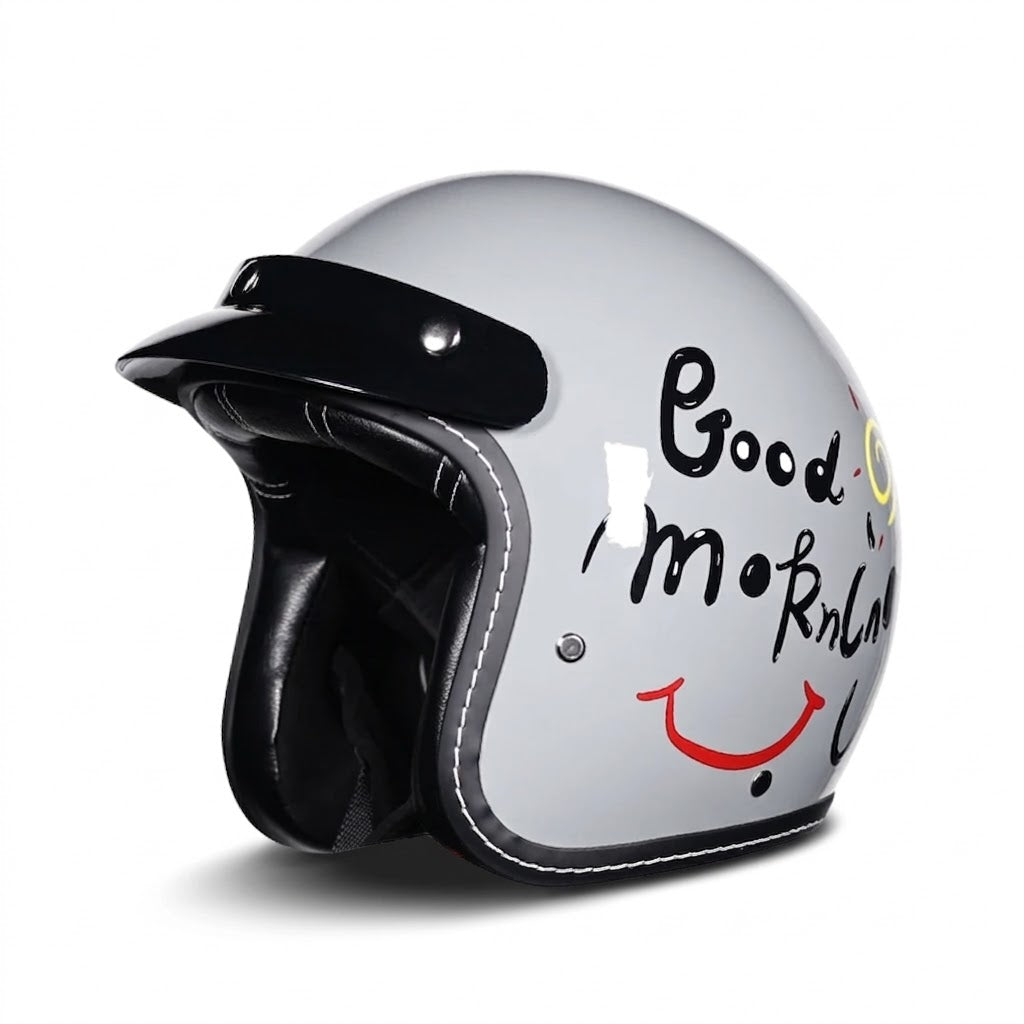 Vintage Open Face Motorcycle Helmet – All-Season Comfort & Protection - Meowbutter